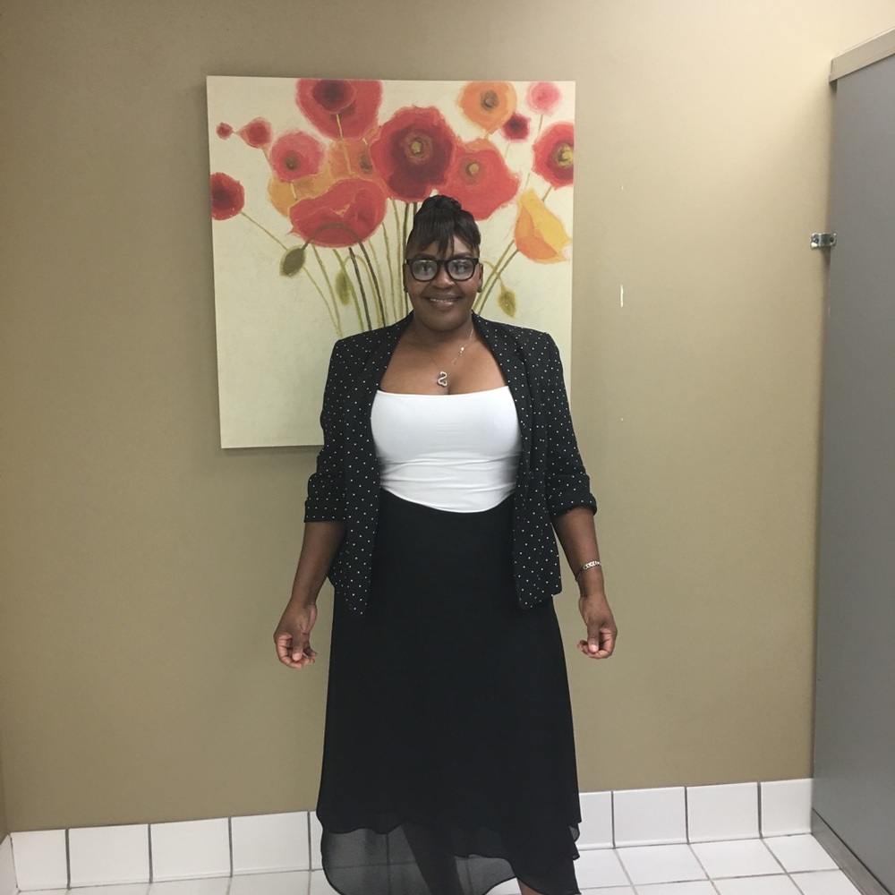 Black Asymmetric Layered Midi Skirt - Women's - Picture 7 of 7